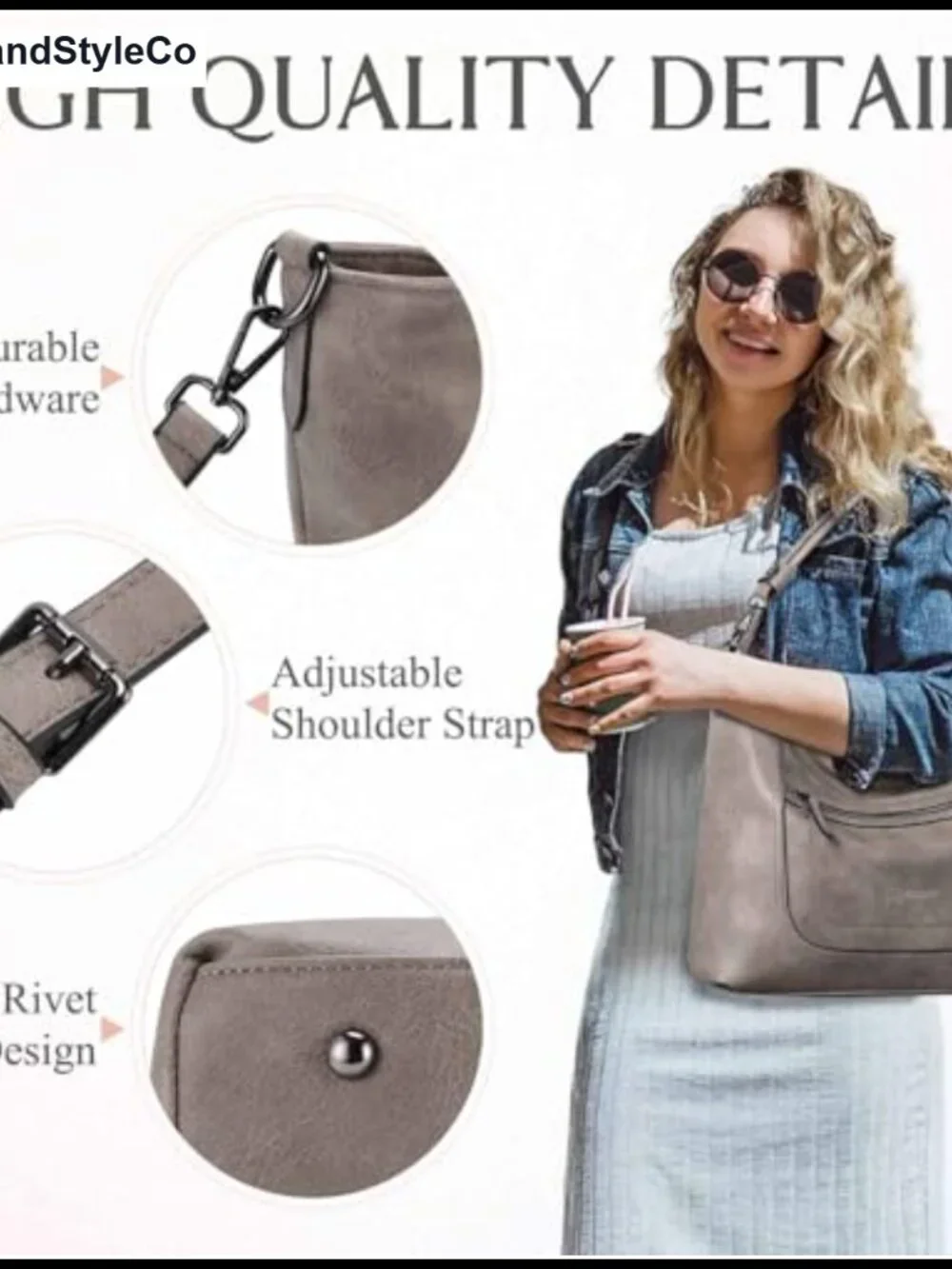 Vegan Leather Hobo Bag Large Slouchy Shoulder Purse Crossbody Strap